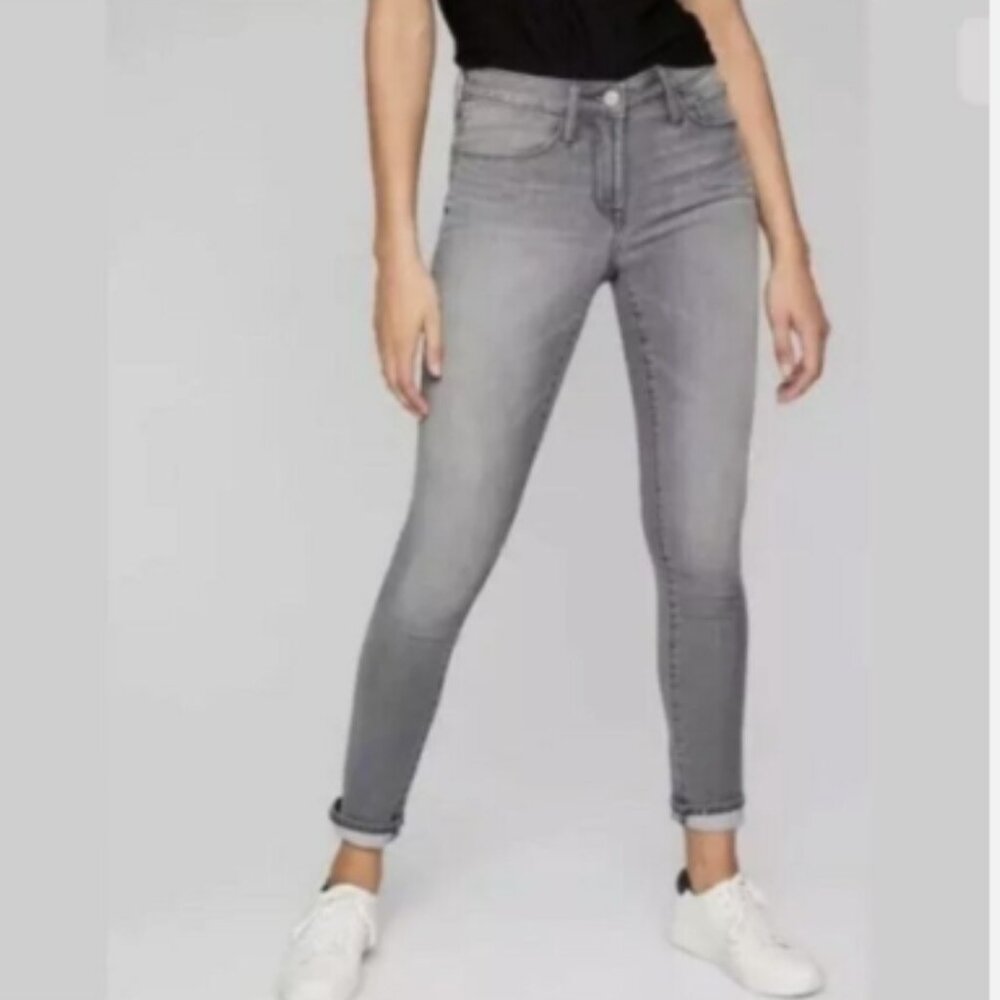 Athleta Skulptek Skinny Grey Zip Detail Jeans EUC